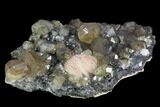 Cerussite Crystals with Bladed Barite on Galena - Morocco #98735-1
